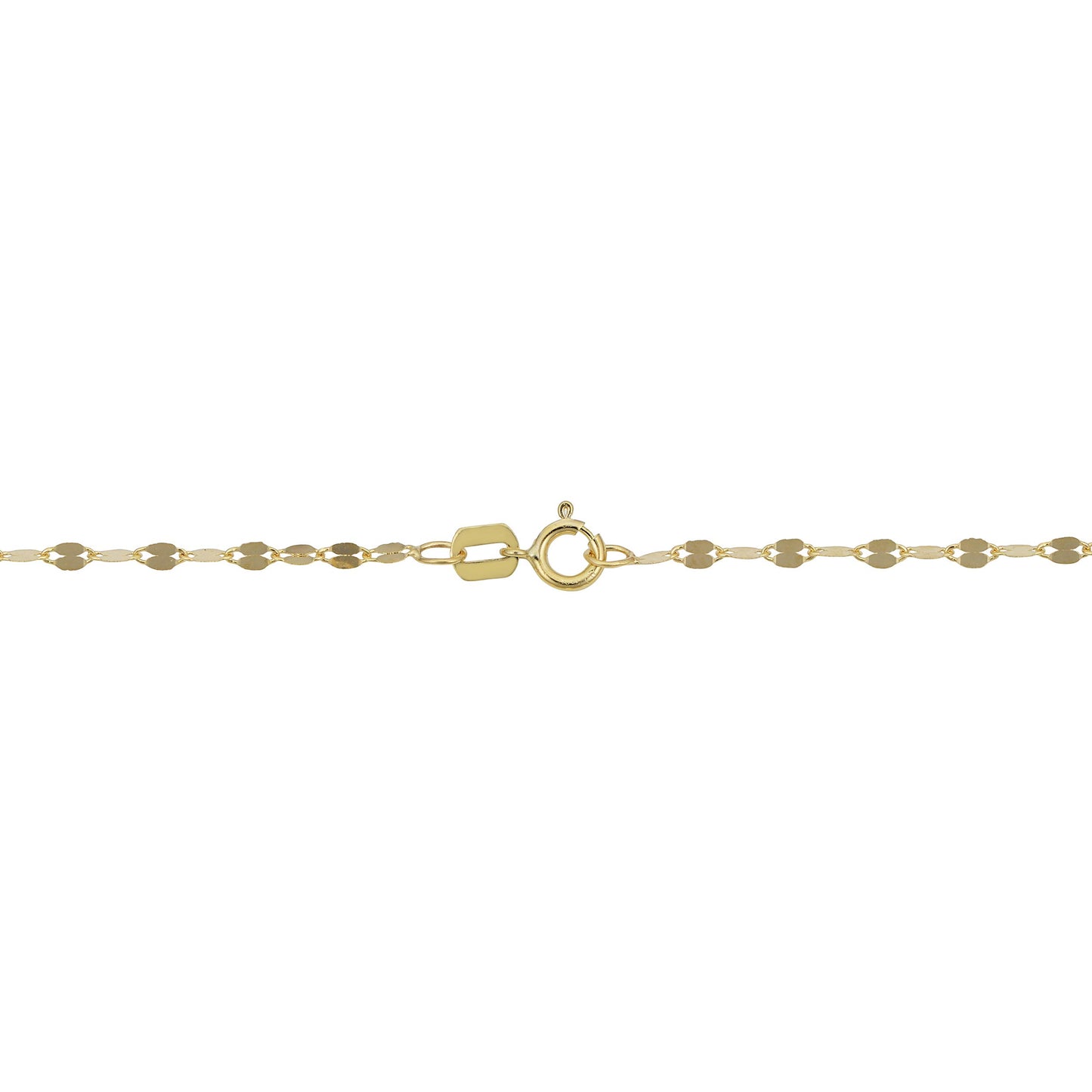 Kooljewelry 14k Solid Yellow Gold Flat Link Mirror Chain Necklace (1.9 mm, 16 inch)