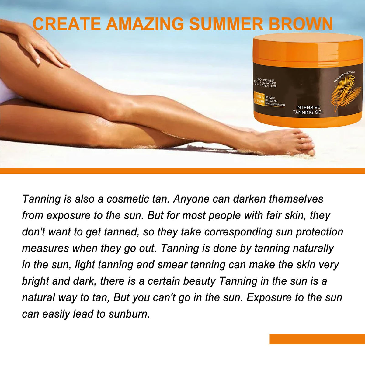 2Pcs Luxury Intensive Tanning Gel, Intensive Tanning Luxe Gel, Natural Tanning Accelerator Cream Gel,Tanning Cream for Sunbeds & Outdoor Sun 5oz/pcs