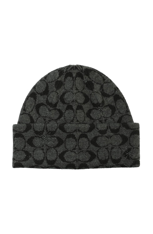 Coach Women's SIG C Star Beanie, Black, One Size