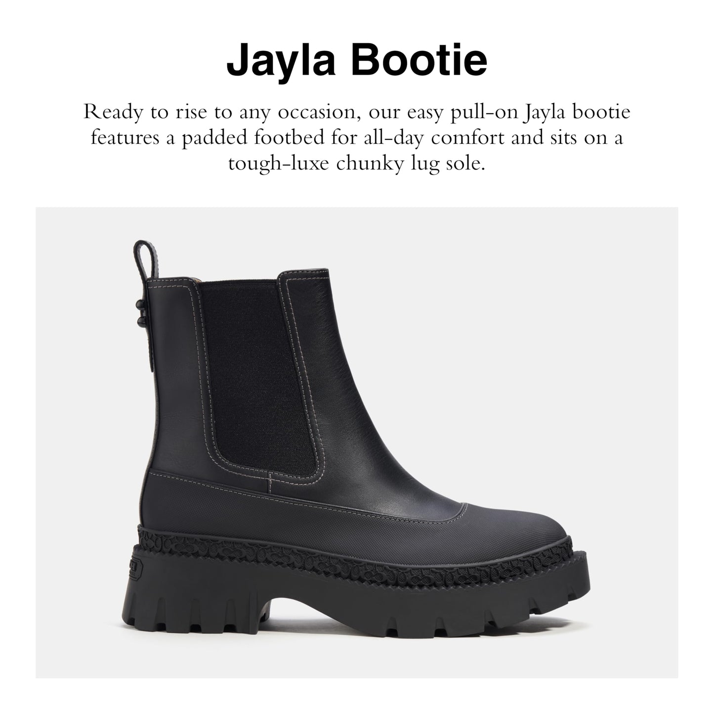 Coach Women's Jayla Leather Bootie Ankle Boot, Black, 8