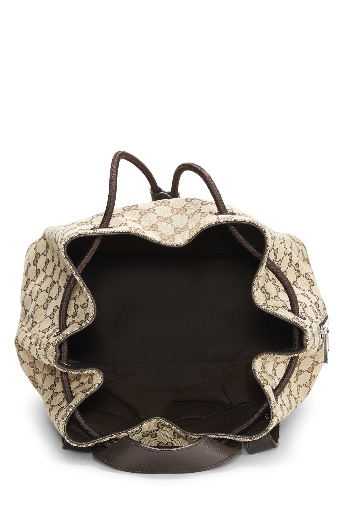 Gucci, Pre-Loved Brown Original GG Canvas Drawstring Backpack, Brown