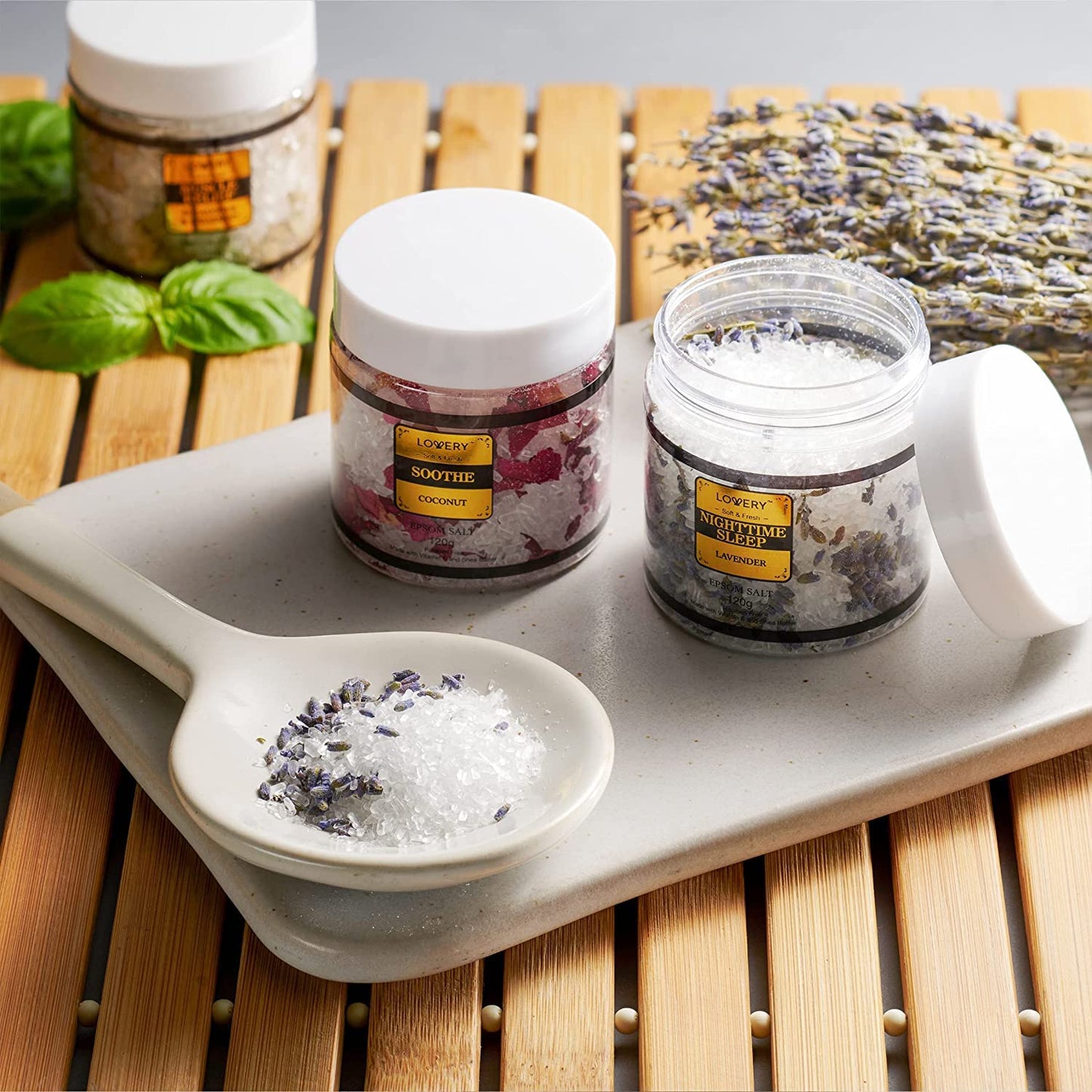 Epsom Bath Salts Gift Set, Relaxing Spa Salt with Essential Oils - Lavender, Eucalyptus Spearmint, Lemon Basil, Coconut, Tea Tree, Honey Almond, Self Care Elephant Gifts for Women Who Have Everything