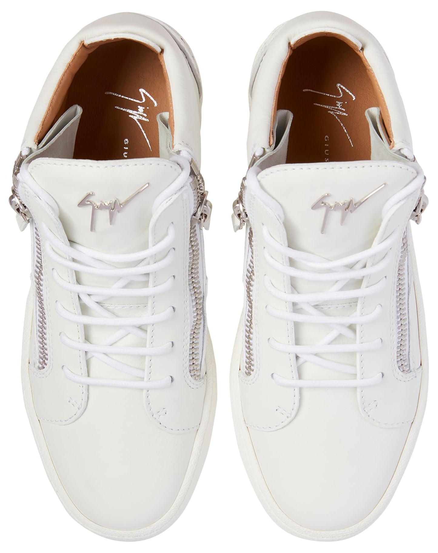 Giuseppe Zanotti, Kriss Mid Top Mirror Effect Sneakers, 12, White