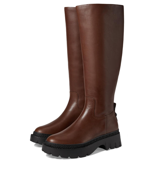 Coach Women's Julietta Leather Boot Knee High, Walnut, 8