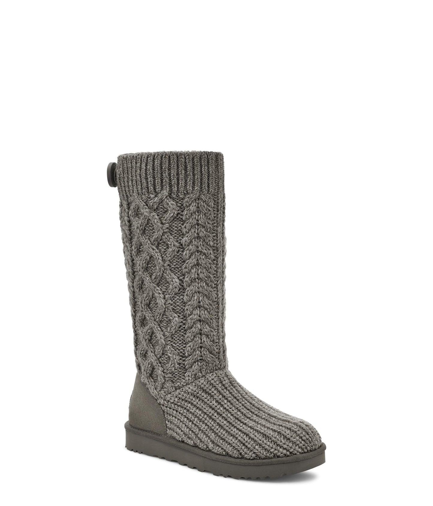 UGG Women's Classic Cardi Cabled Knit Boot, Grey, 5