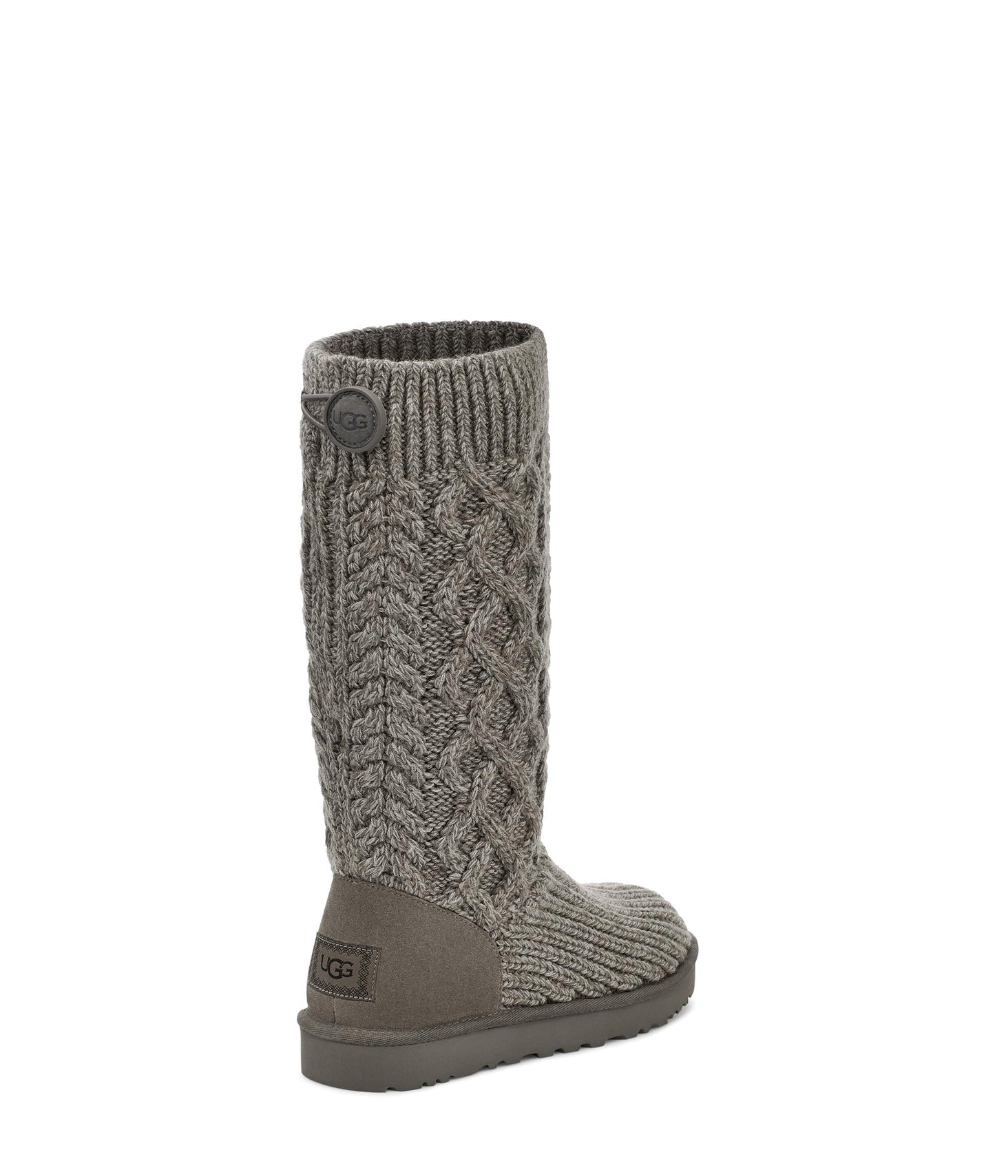 UGG Women's Classic Cardi Cabled Knit Boot, Grey, 5