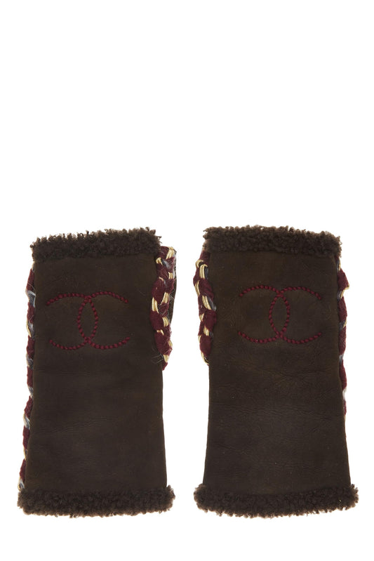 Chanel, Pre-Loved Brown Suede Gloves, Brown