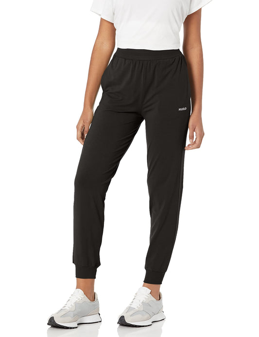 HUGO Boss Womens Jersey Constrast Logo Lounge Joggers Sweatpants, Black Oil, Medium US