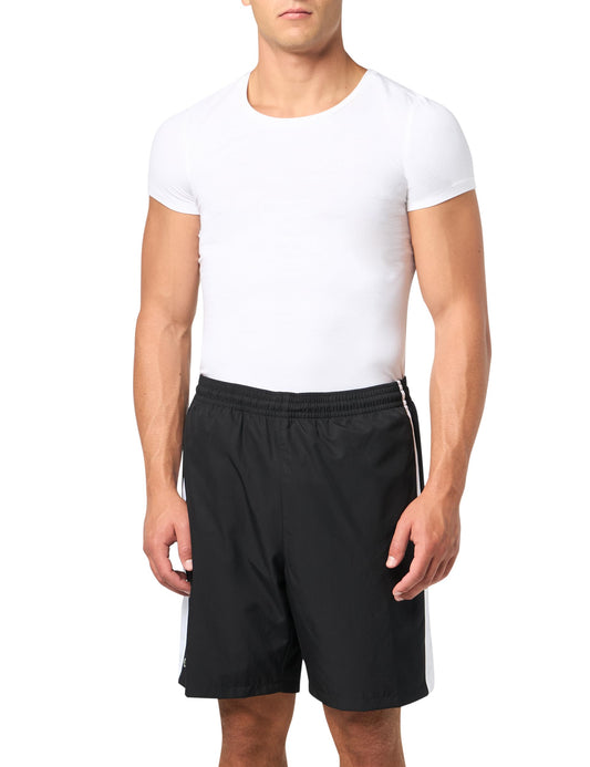 Lacoste Men's Taffetas Diamante Classic Fit Colorblocked Shorts, Black/White-White, M