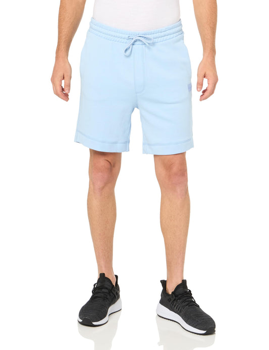 BOSS Tonal Logo Soft French Terry Shorts Chambray Blue