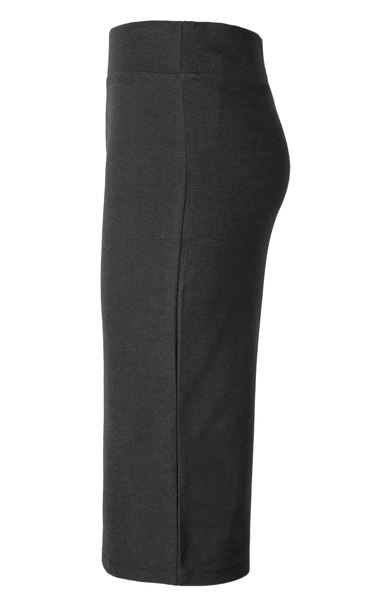 Urban CoCo Women's Elastic Waist Stretch Bodycon Midi Pencil Skirt (L, Heather Grey)