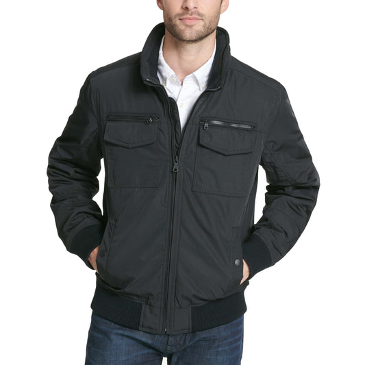 Tommy Hilfiger Men's Water and Wind Resistant Performance Bomber Jacket (Standard and Big & Tall), Black, X-Large