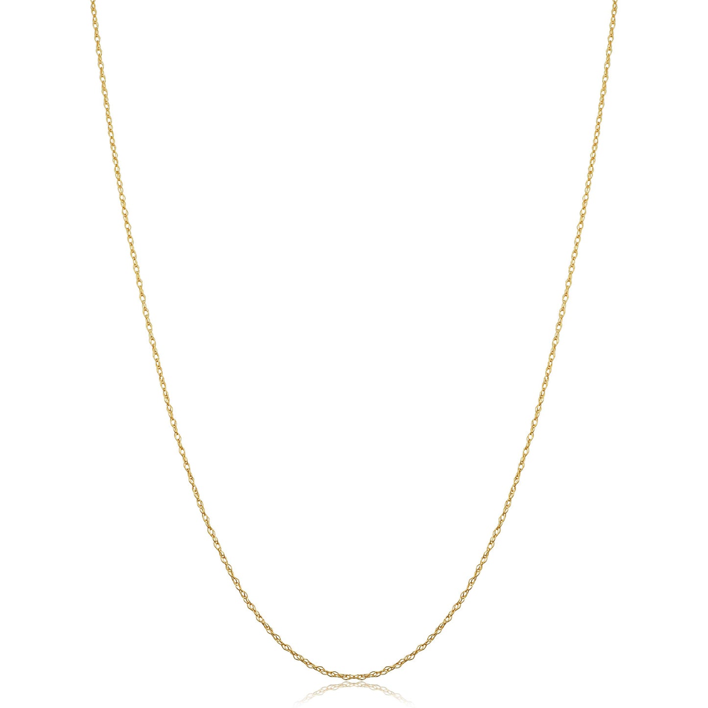 Kooljewelry 14k Yellow Gold Rope Chain Pendant Necklace (0.7 mm, 16 inch)