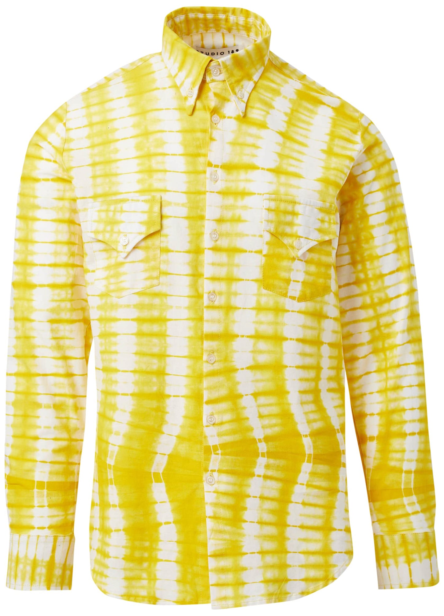 Studio 189, Cotton Marley Button Down Long Sleeve Shirt, Yellow, L