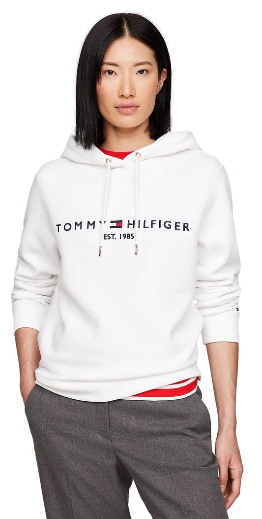 Tommy Hilfiger Womens Classic Fashion-hoodies, (Fall/Winter 2024) Perfect White, Large US