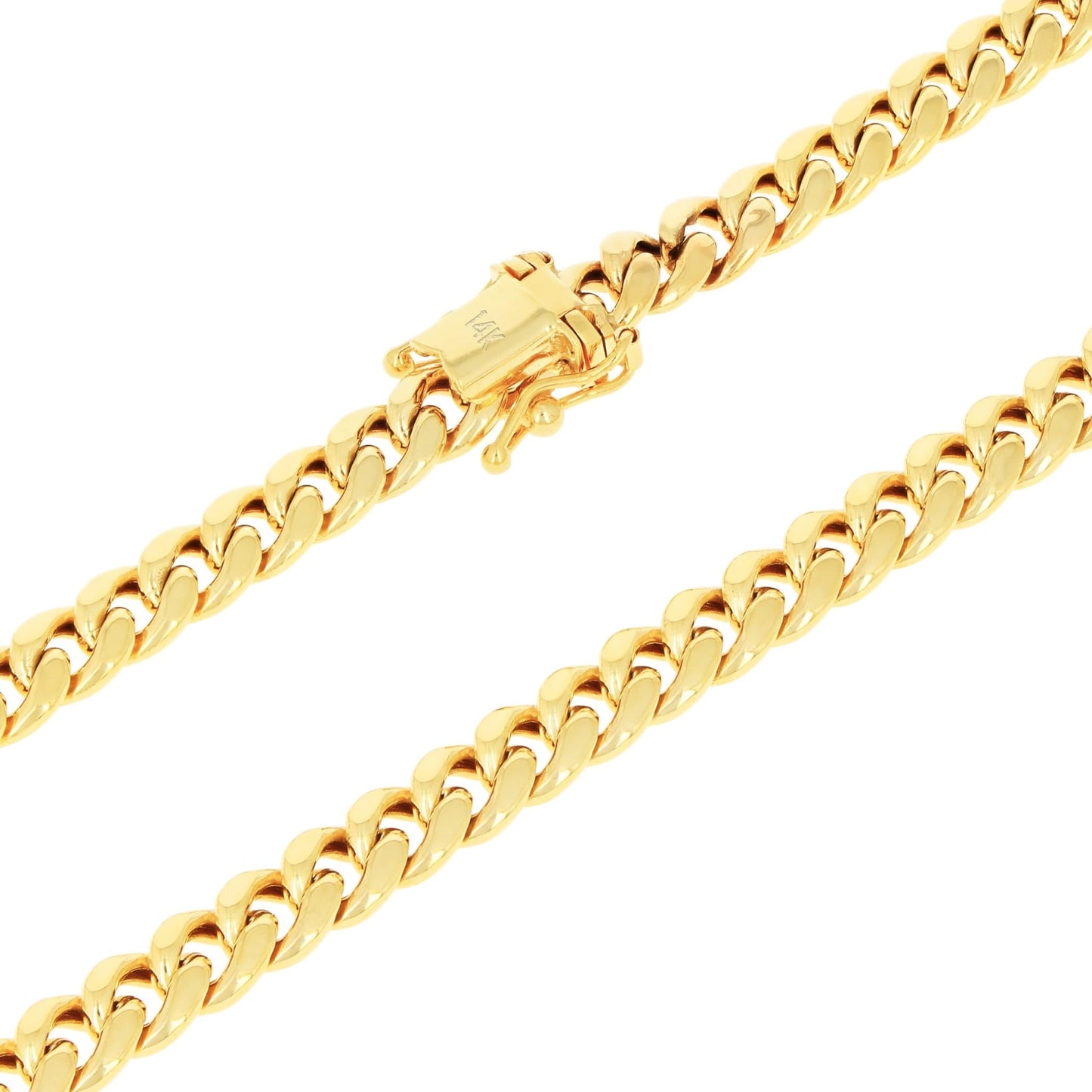 Nuragold 14k Yellow Gold 5.5mm Miami Cuban Link Chain Bracelet, Mens Womens Jewelry Box Clasp 7" 7.5" 8" 8.5" 9"