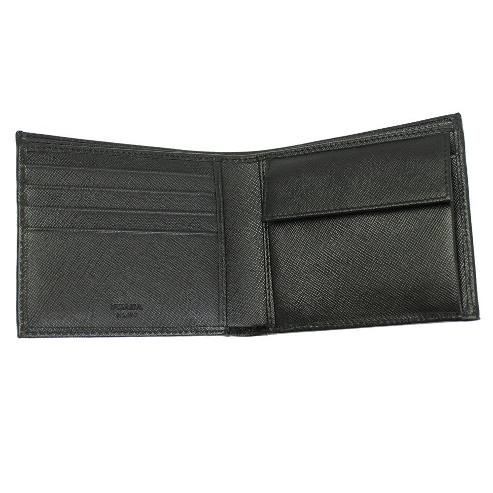 Prada Mens Black Saffiano Leather Bi-fold Wallet 2m0738 Nero