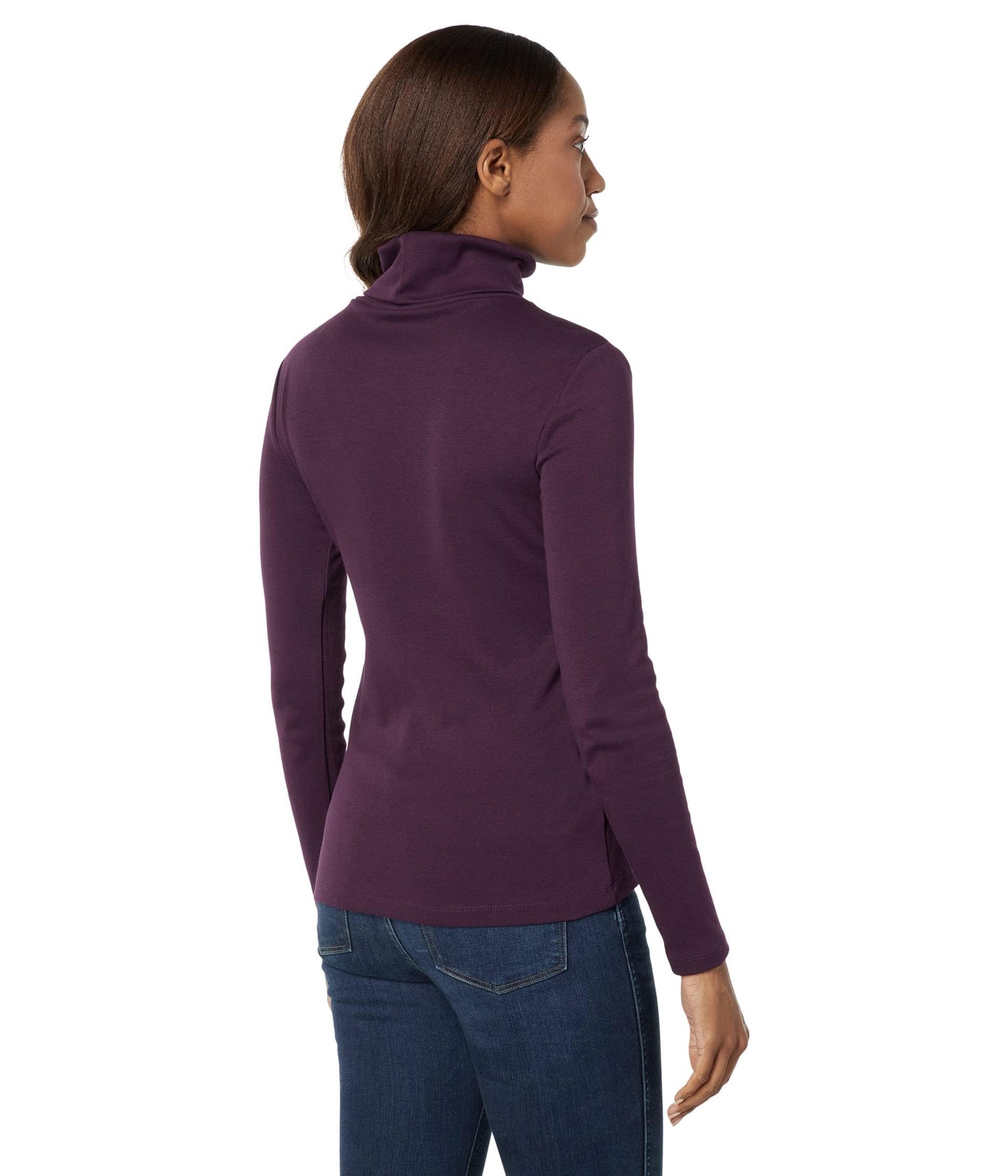 Tommy Hilfiger Women's Long Sleeve Turtleneck Sweater, Aubergine, Medium