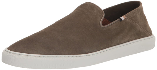 BOSS Womens Suede Slip-on with Rubber Sole Loafer, Truffle Green, 9 US