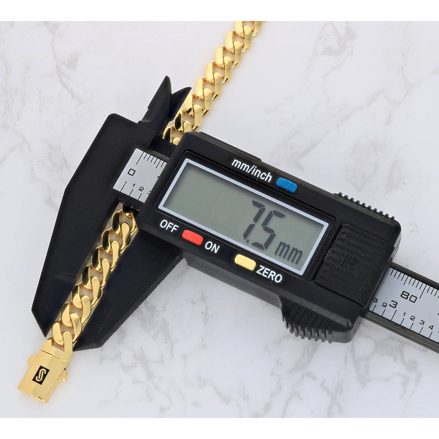 Nuragold 14k Yellow Gold 7.5mm Royal Monaco Miami Cuban Link Chain Bracelet, Mens Womens Fancy Box Clasp 7" 7.5" 8" 8.5" 9"