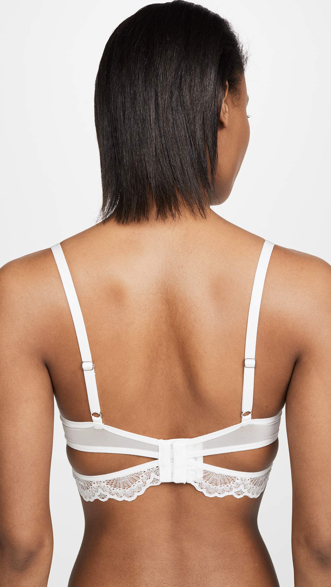 Thistle and Spire Women's Kane Cutout V Wire Bra, Ivory, White, 34DD