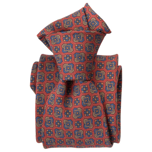 Elizabetta Men's Italian Silk Ties - Handmade Printed Neckties - Made in Italy - Dark Red