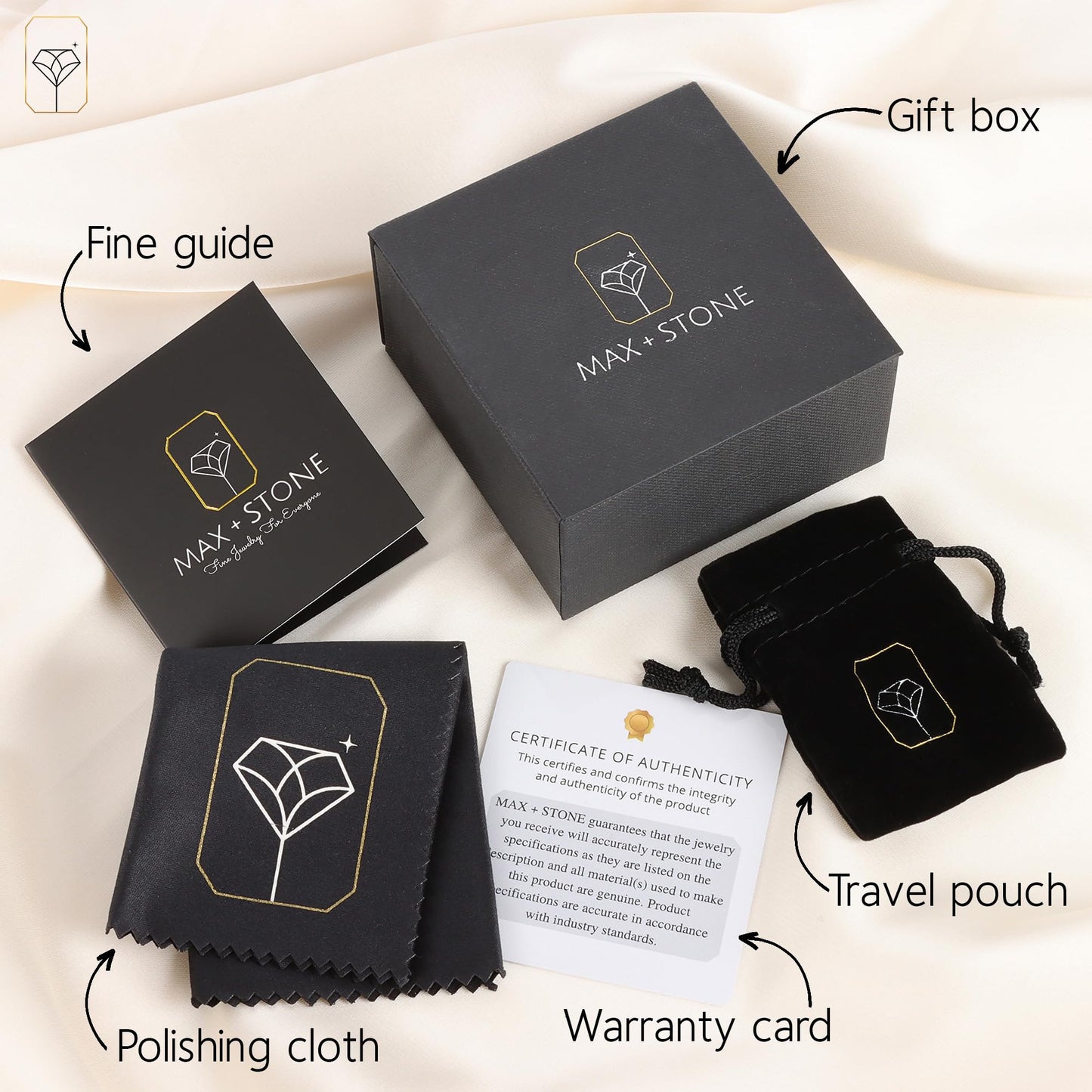 MAX + STONE 14k Yellow Gold 6.5mm Round Solitaire Cubic Zirconia Pendant Necklace for Women with 18 Inch Box Chain