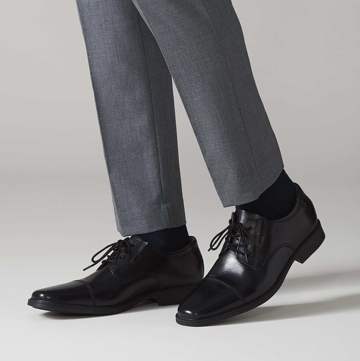 Clarks Men's Tilden Cap Oxford Shoe,Black Leather,11 M US