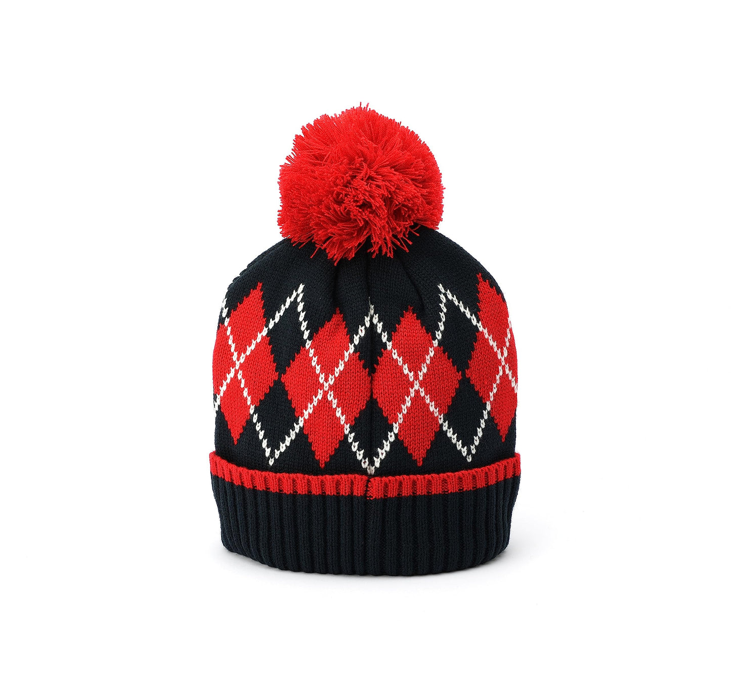 Tommy Hilfiger Women's Argyle Pom Cuff Hat, Desert Sky Multi, One Size