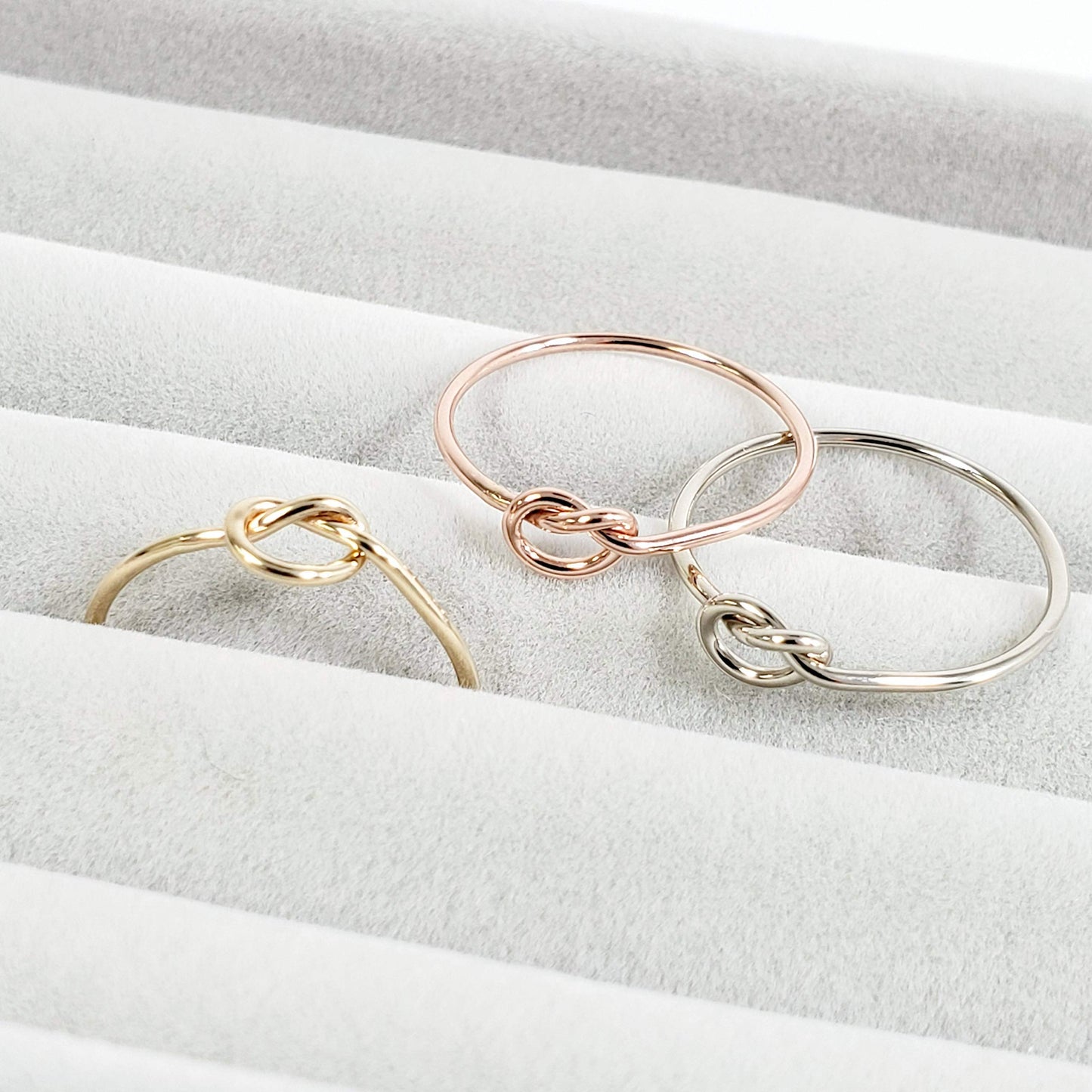 14k Solid Gold Stacking Knot Ring (yellow-gold, 7)
