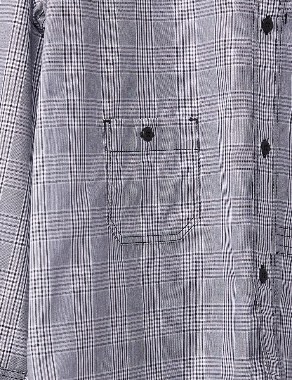 Junya Watanabe, Pre-loved Men's Plaid Paneled Button Up Shirt, Medium, Grey