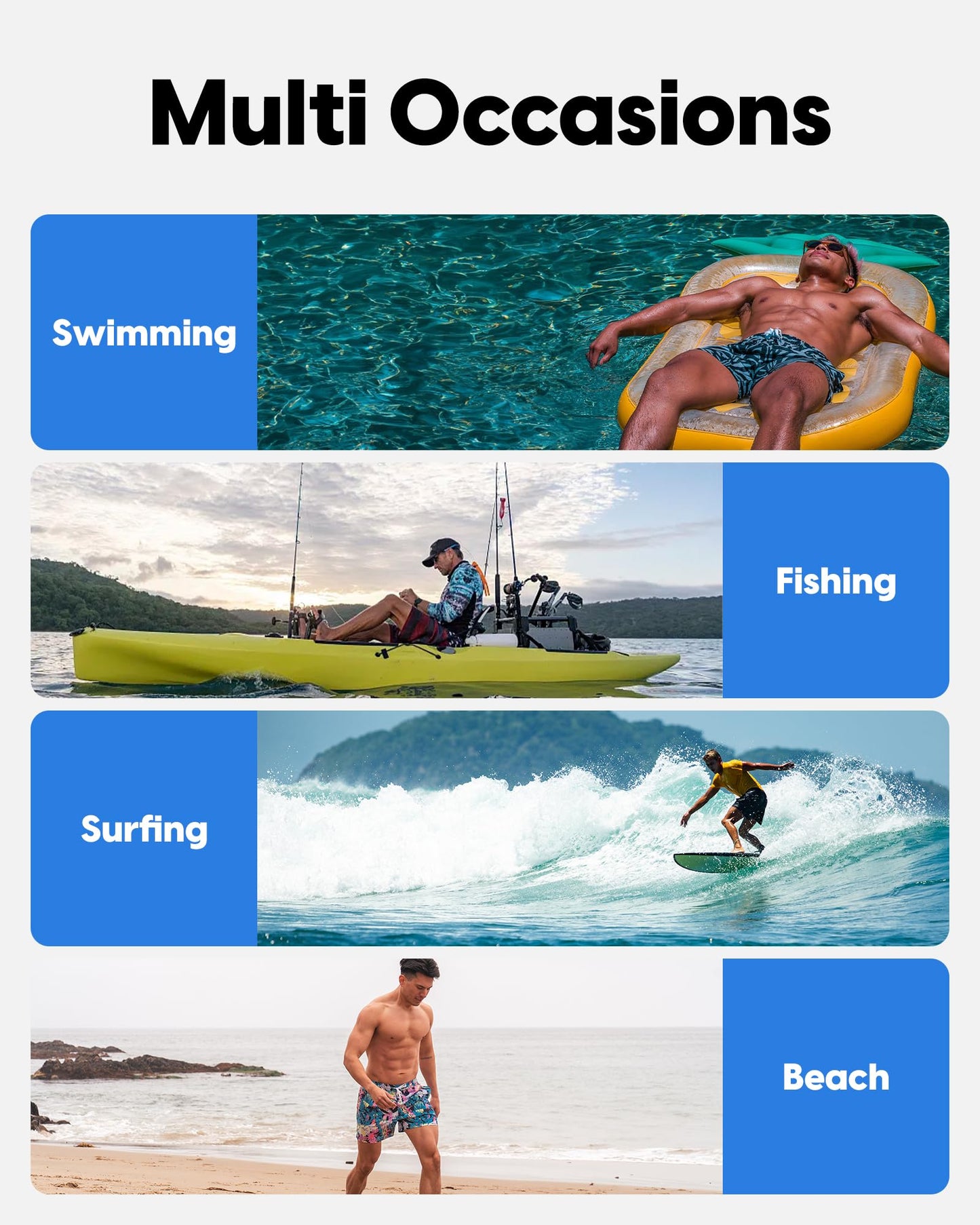maamgic Mens Swim Trunks 5" Quick Dry Beach Shorts Stretch Swimming Trunks Shorts with Mesh Lining Zip Pockets Pink Large