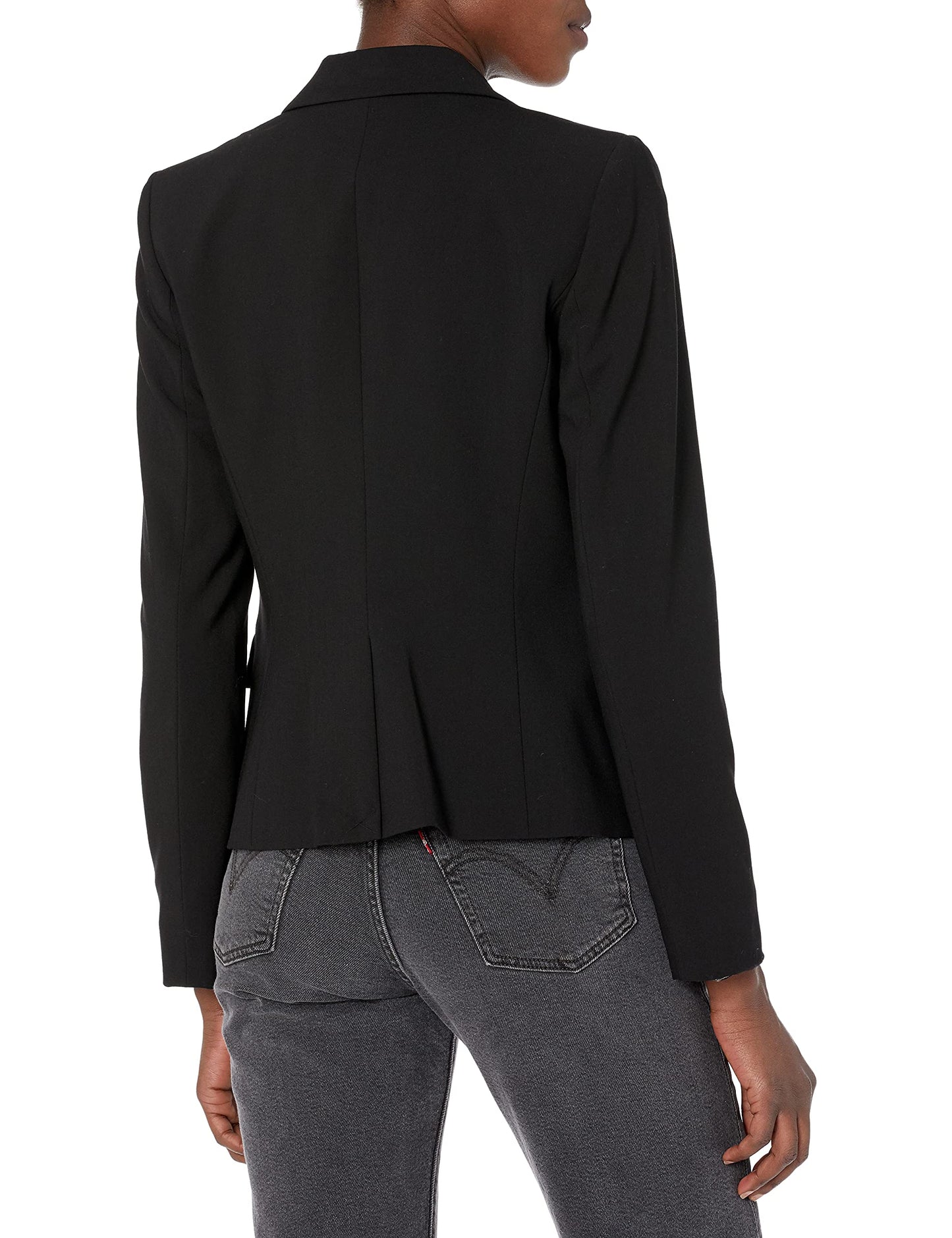 Calvin Klein Women's Two Button Lux Suit Blazer, Black, 12