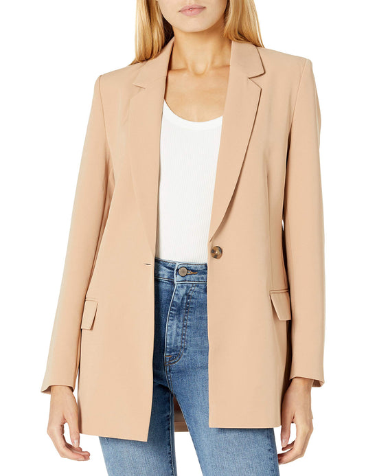 The Drop Women's Blake Long Blazer, Praline, Small