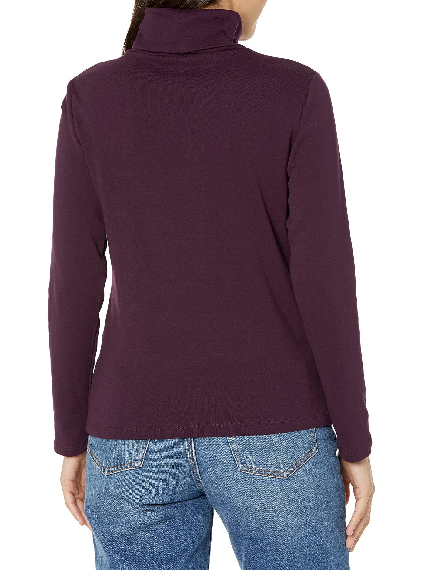 Tommy Hilfiger Women's Long Sleeve Turtleneck Sweater, Aubergine, Medium