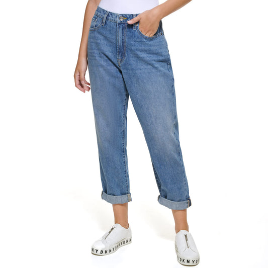 DKNY Women's Slim Straight Crop Jeans, LT WASH Denim, 29