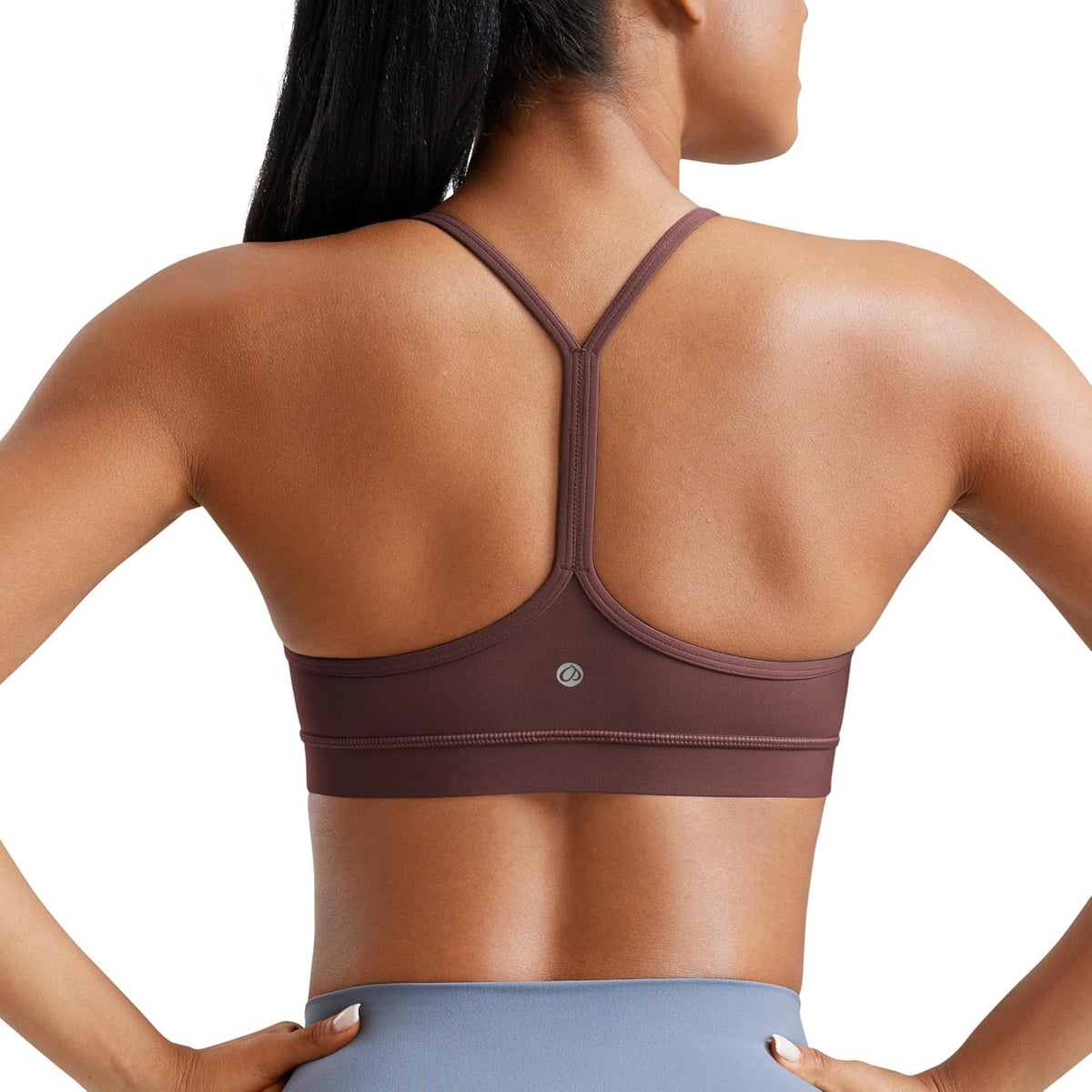 Women's Y-Back Sports Bra Padded Racerback Low Impact Workout Top