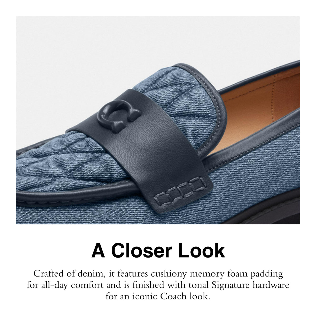Coach Women's Leah Loafer, Indigo Denim, 8