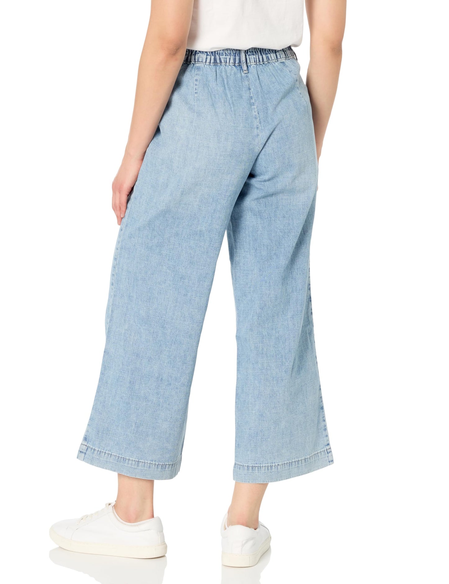 Nautica Women's Button Pocket Wide Leg Sailor Jeans, Blue Voyage, 8