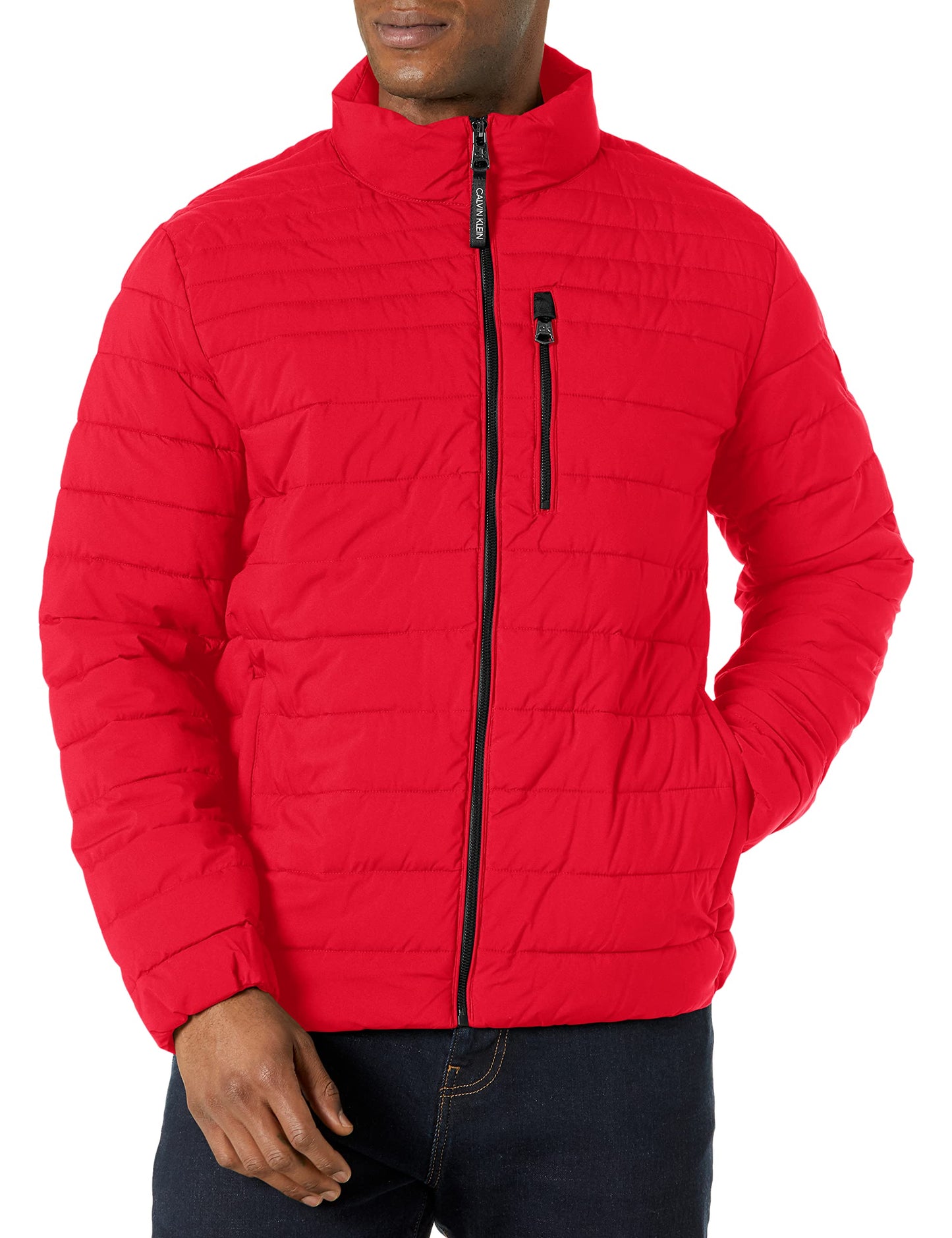 Calvin Klein Men's Classic Packable Down Jacket, Deep Red, Large