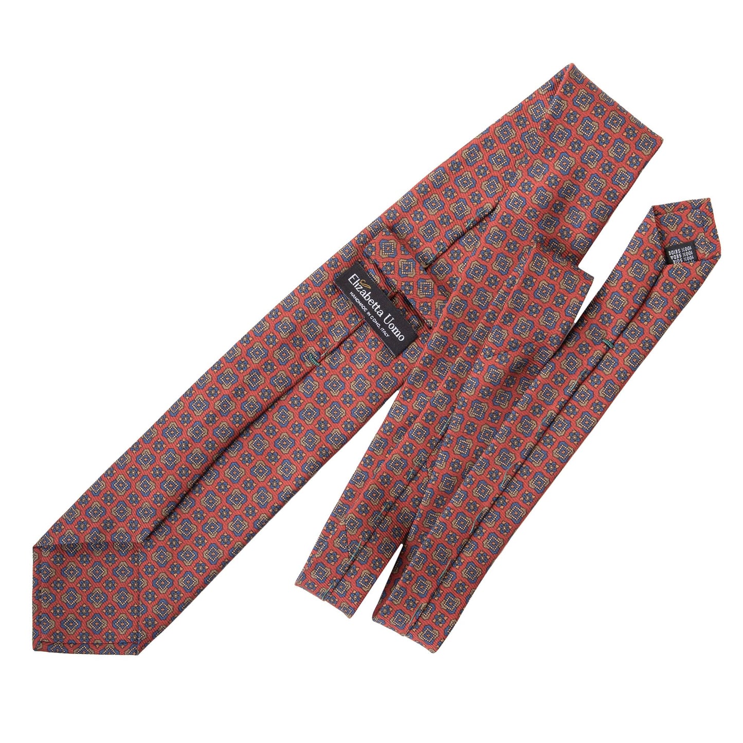 Elizabetta Men's Italian Silk Ties - Handmade Printed Neckties - Made in Italy - Dark Red