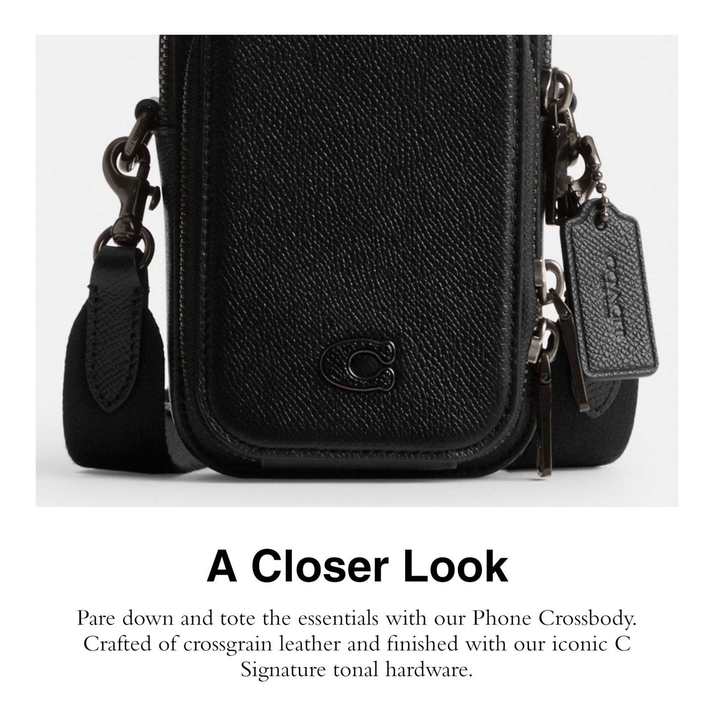 Coach Phone Crossbody in Crossgrain Leather