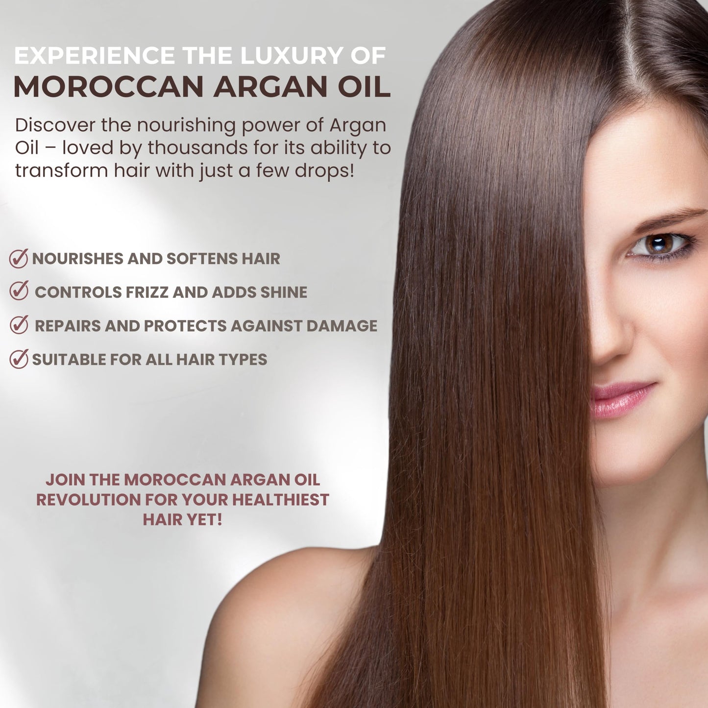 LUXURY TREND Pure Morocco Argan Oil - Nourishing Hair Oil for Silky, Frizz-Free Locks - Vitamin E & Fatty Acids Rich, Sulfate-Free Treatment for All Hair Types, 1.69 Oz
