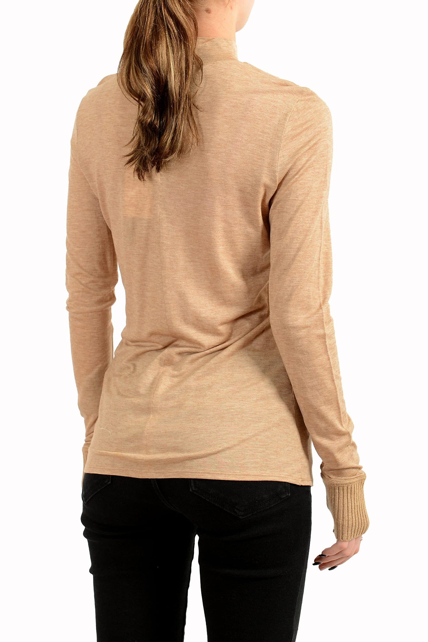 Hugo Boss Women's Egine2 Beige Wool Pullover Sweater US S IT 40
