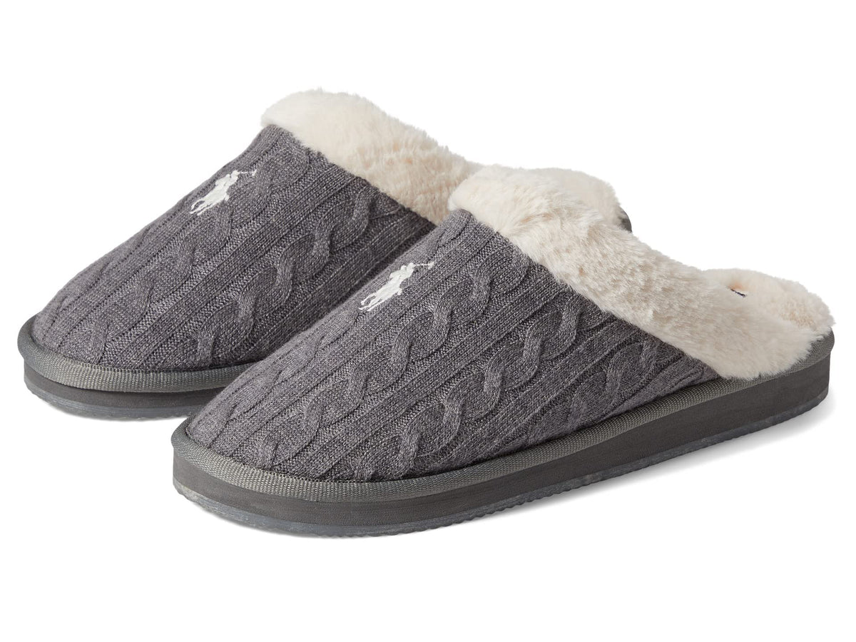 POLO RALPH LAUREN Kayleigh Scuff Slipper Charcoal 9 M