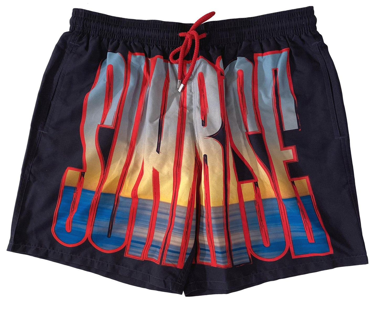 SWIM Vilebrequin Men's Sunrise-Front and Sunset-Back Graphic MOOPEA Trunks Caviar 3XL
