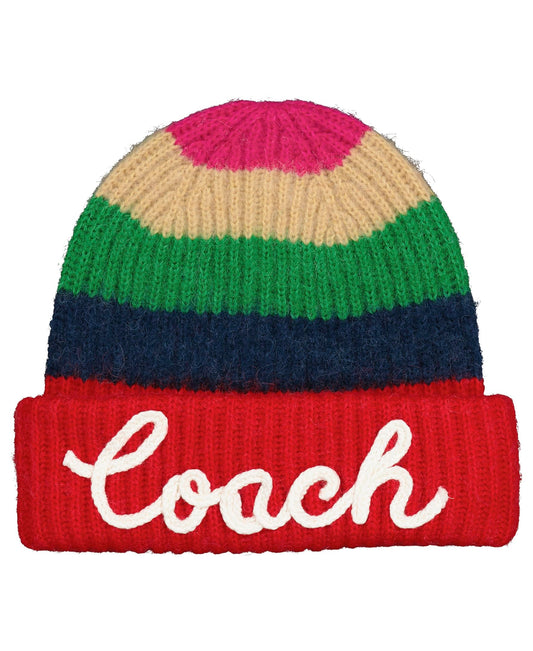 Coach Women's Multi Stripe Cuff HAT, Multicolor