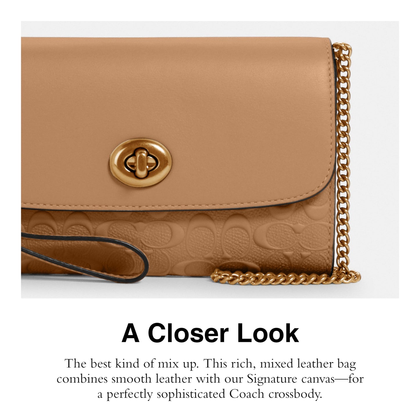 Coach Signature Leather Chain Crossbody