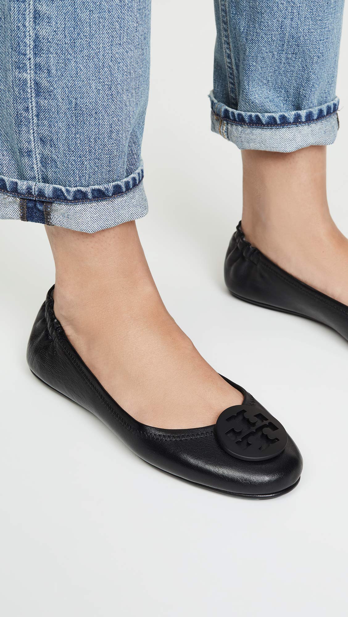 Tory Burch Women's Minnie Travel Ballet Flats, Perfect Black, 7.5 Medium US