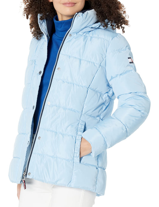 TOMMY HILFIGER womens OUTERWEAR JACKET,CERULEAN,Large